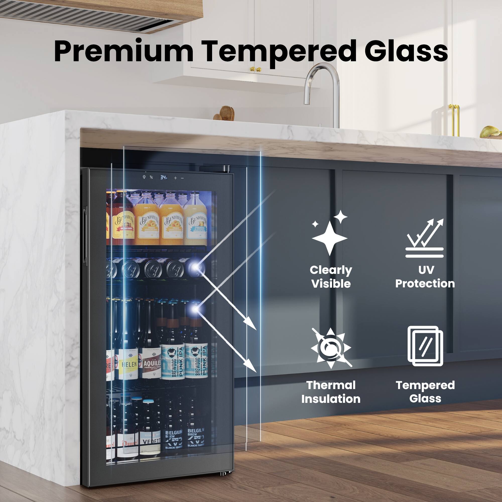 Premium Tempered Glass

- Clearly Visible
- UV Protection
- Thermal Insulation
- Tempered Glass