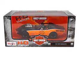 1970 Chevrolet Corvette Harley Davidson 1/24 Diecast Model Car by Maisto - Black/Orange
