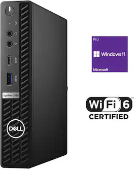Dell - Refurbished Excellent - OptiPlex 7080 Micro Business Desktop, Intel Core i5-10500T Processor, 32GB RAM, 1TB SSD, Windows 11 Pro - Black