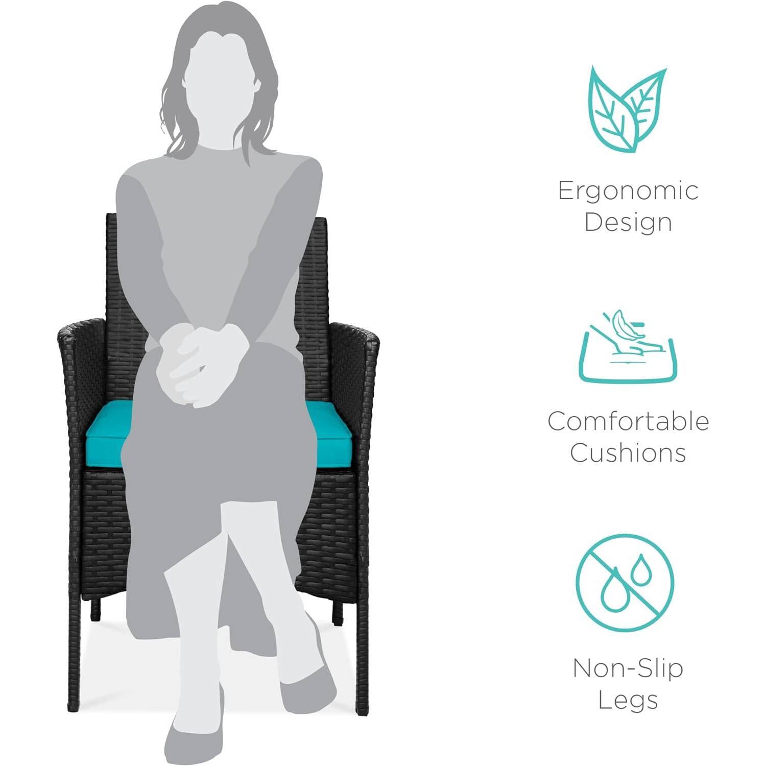 Ergonomic Design  
Comfortable Cushions  
Non-Slip Legs