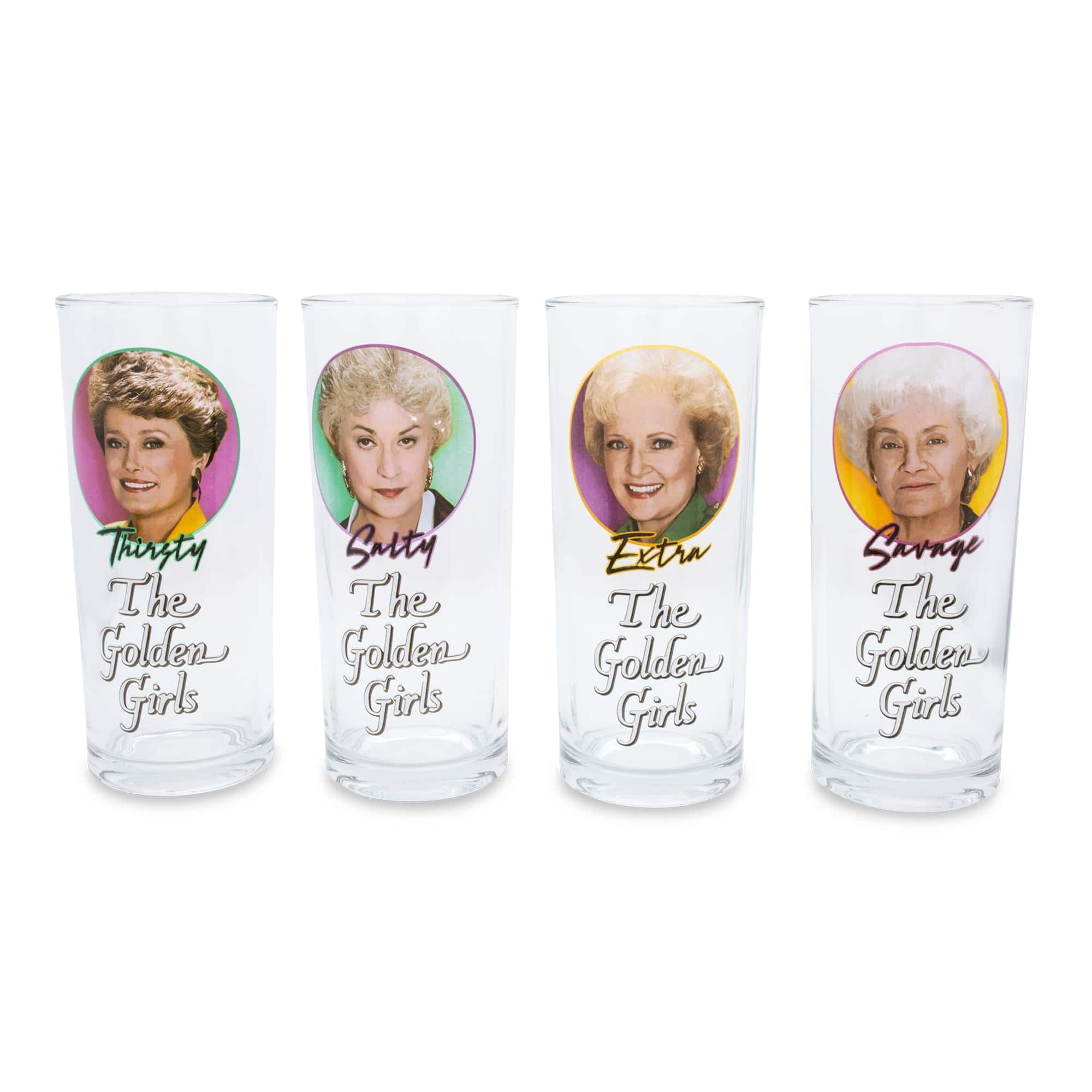 Silver Buffalo - The Golden Girls Frames Logo 10-Ounce Tumbler Glasses | Set of 4 - Purple price history on PriceWatchPro