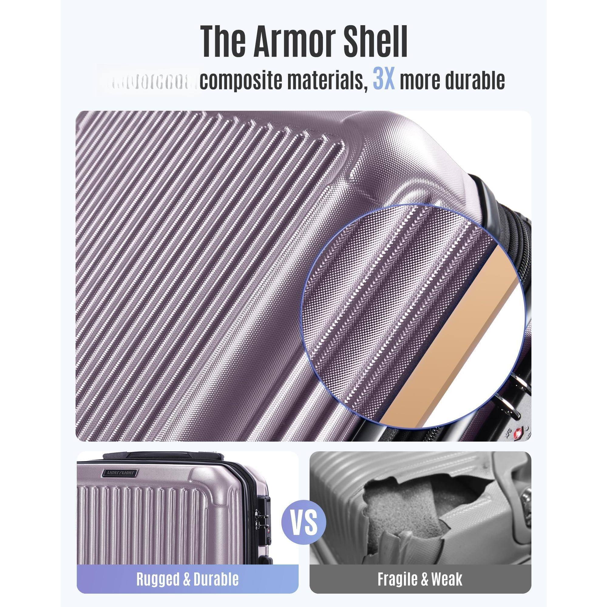 The Armor Shell  
composite materials, 3X more durable  

Rugged & Durable  
VS  
Fragile & Weak