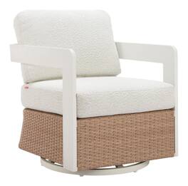 Hivvago - Gelo Swivel Chair - White & Brown