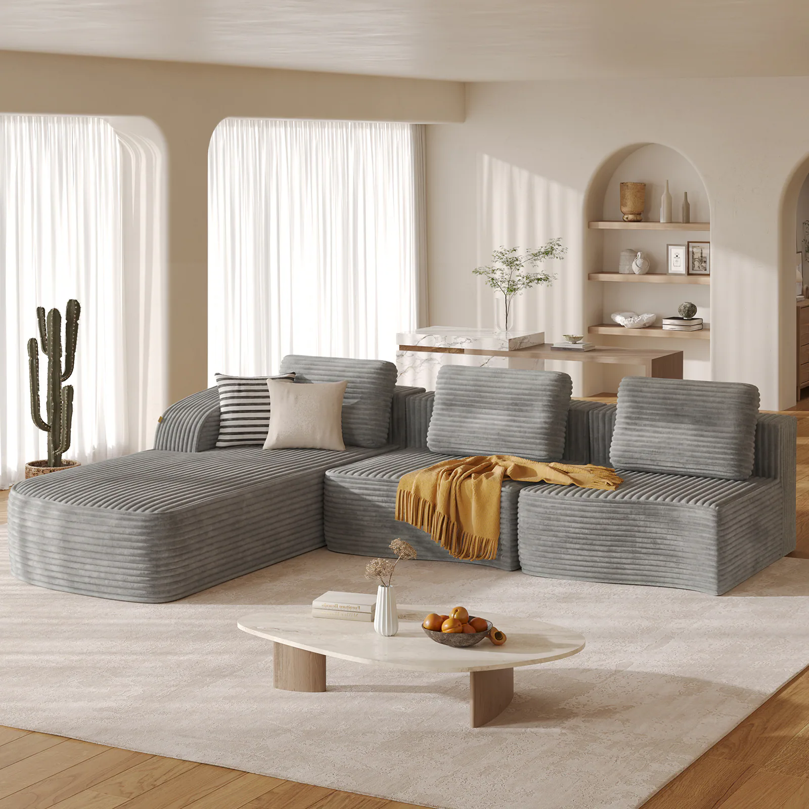 Left Chaise Gray