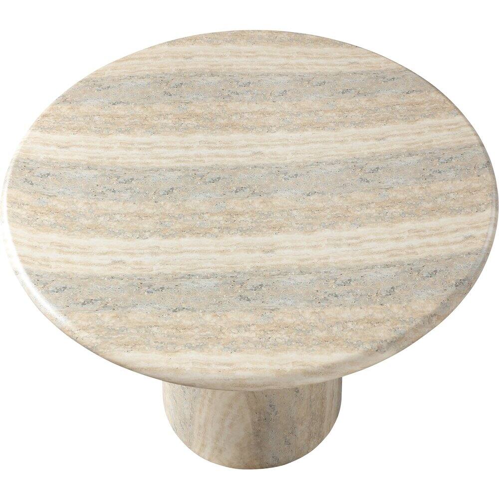 Alt View 4. Meridian Furniture - Cosenza Travertine 36" Travertine Finish Concrete Dining Table - Grey.