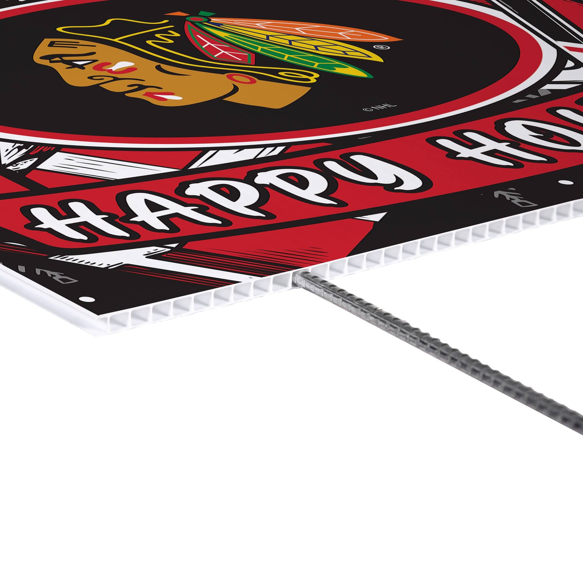 Alt View 2. Evergreen Enterprises - Chicago Blackhawks 24" x 18" Happy Holidays Christmas Outdoor Staked Yard Sign - Multicolor.