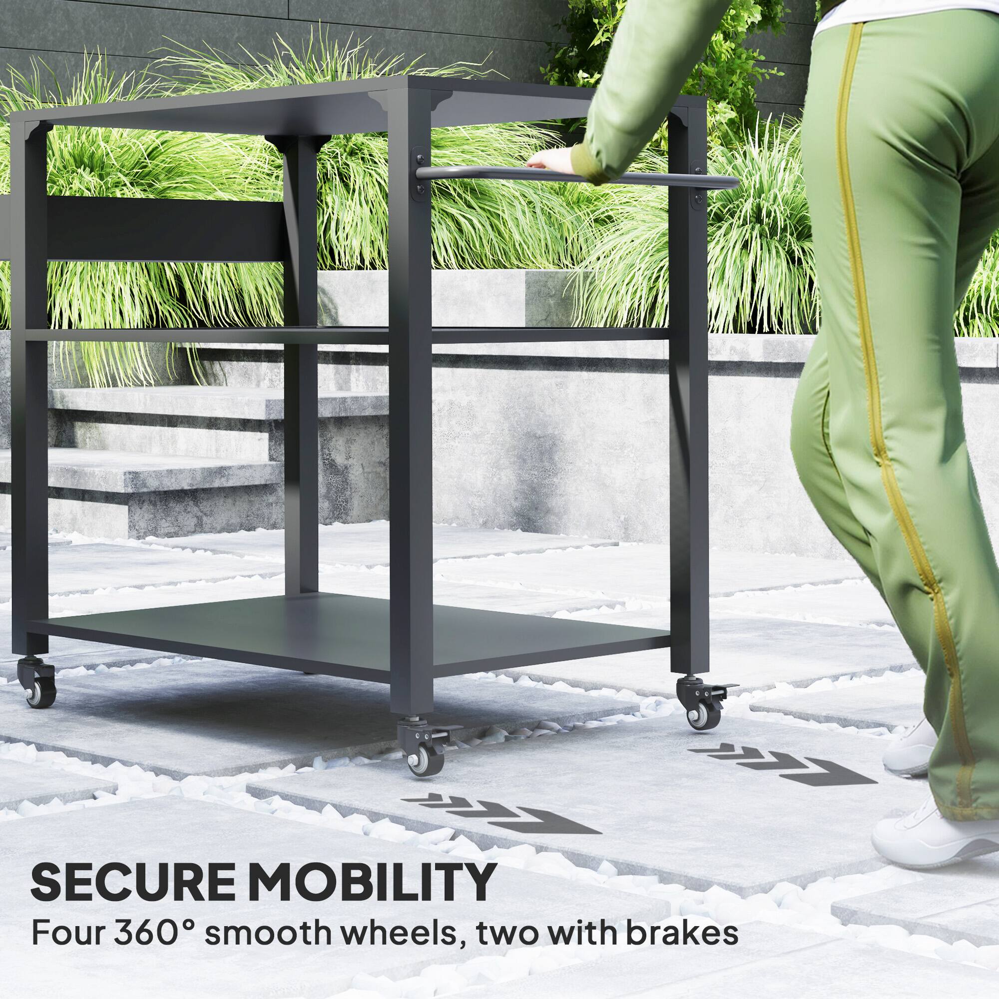 MX SECURE MOBILITY Four 360° smooth wheels, two with brakes