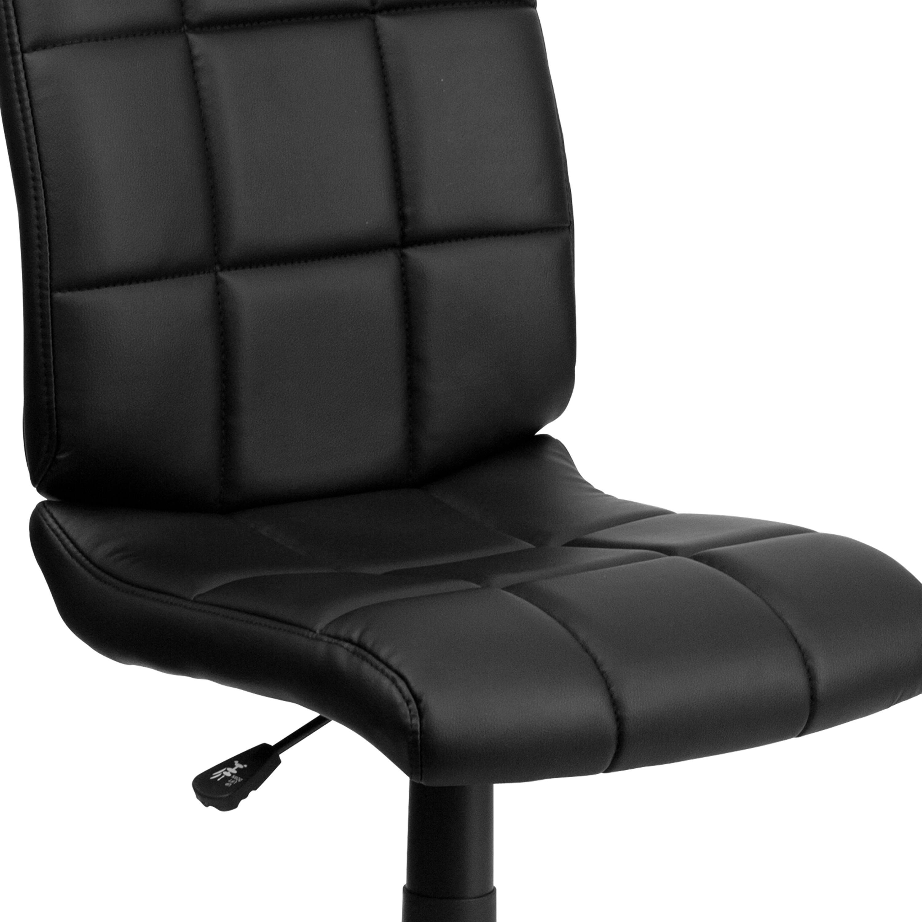 Alt View 9. Emma + Oliver - Mid-Back Quilted Vinyl Swivel Task Office Chair - Black.