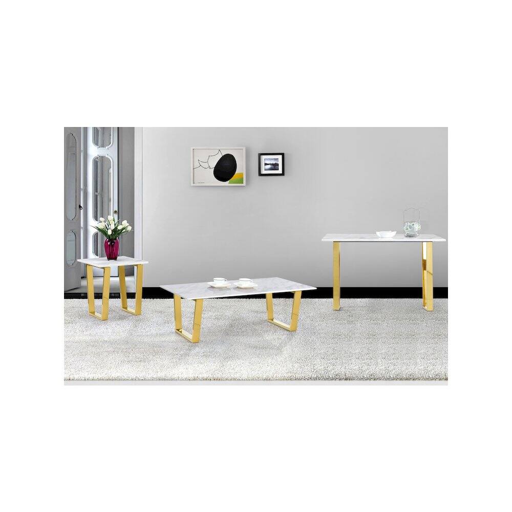 Alt View 1. Meridian Furniture - Cameron Gold Coffee Table - Gold.
