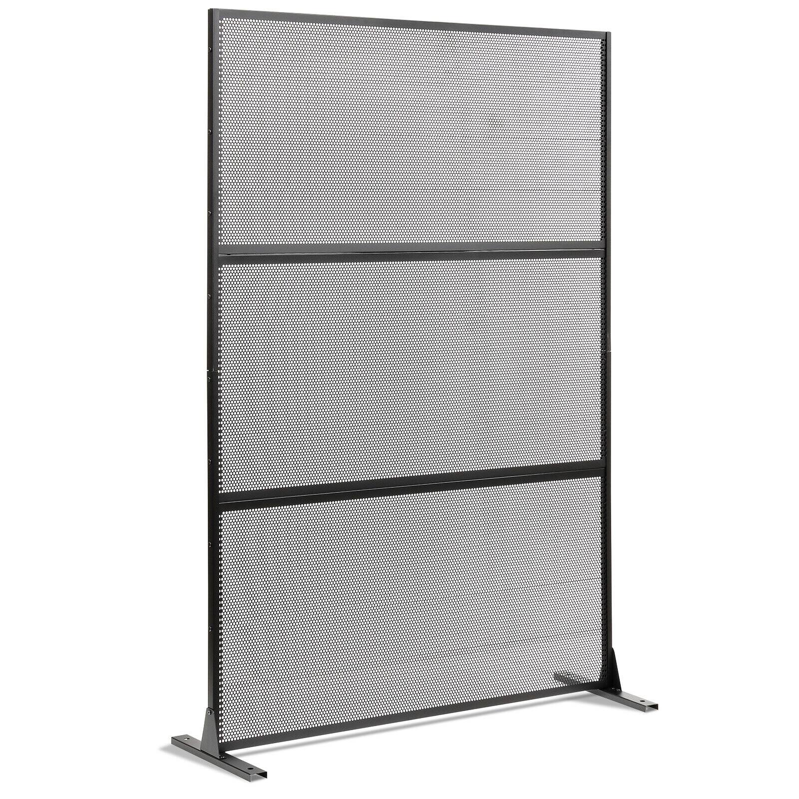 Alt View 9. Costway - Costway 1 PCS 72"H x 48"W Metal Privacy Screen with Expansion Bolts & Connection Screws, Outdoor - Black.