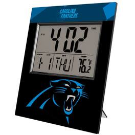 Keyscaper - Carolina Panthers Color Block Digital Desk Clock - Multicolor