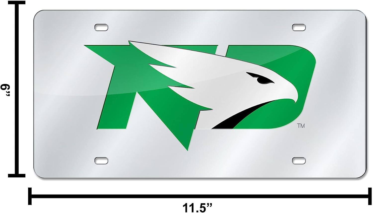 Alt View 4. Rico Industries - North Dakota Fighting Hawks Acrylic License Plate Laser Tag - Multi.