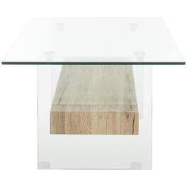 Safavieh - Home Kayley Natural and Glass Coffee Table - Clear