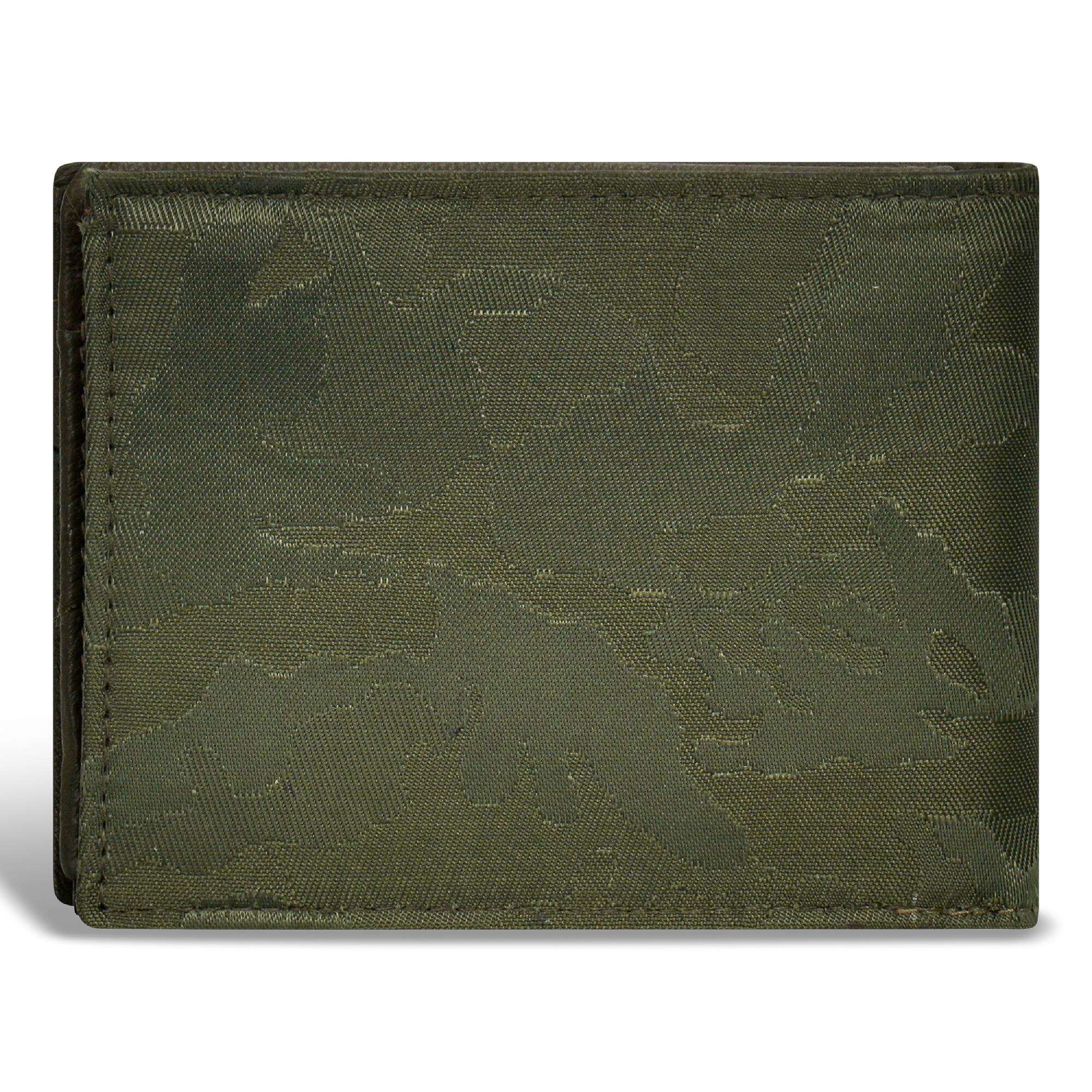 Back. Champs - Camo Collection Leather Top Wing Wallet - Green.