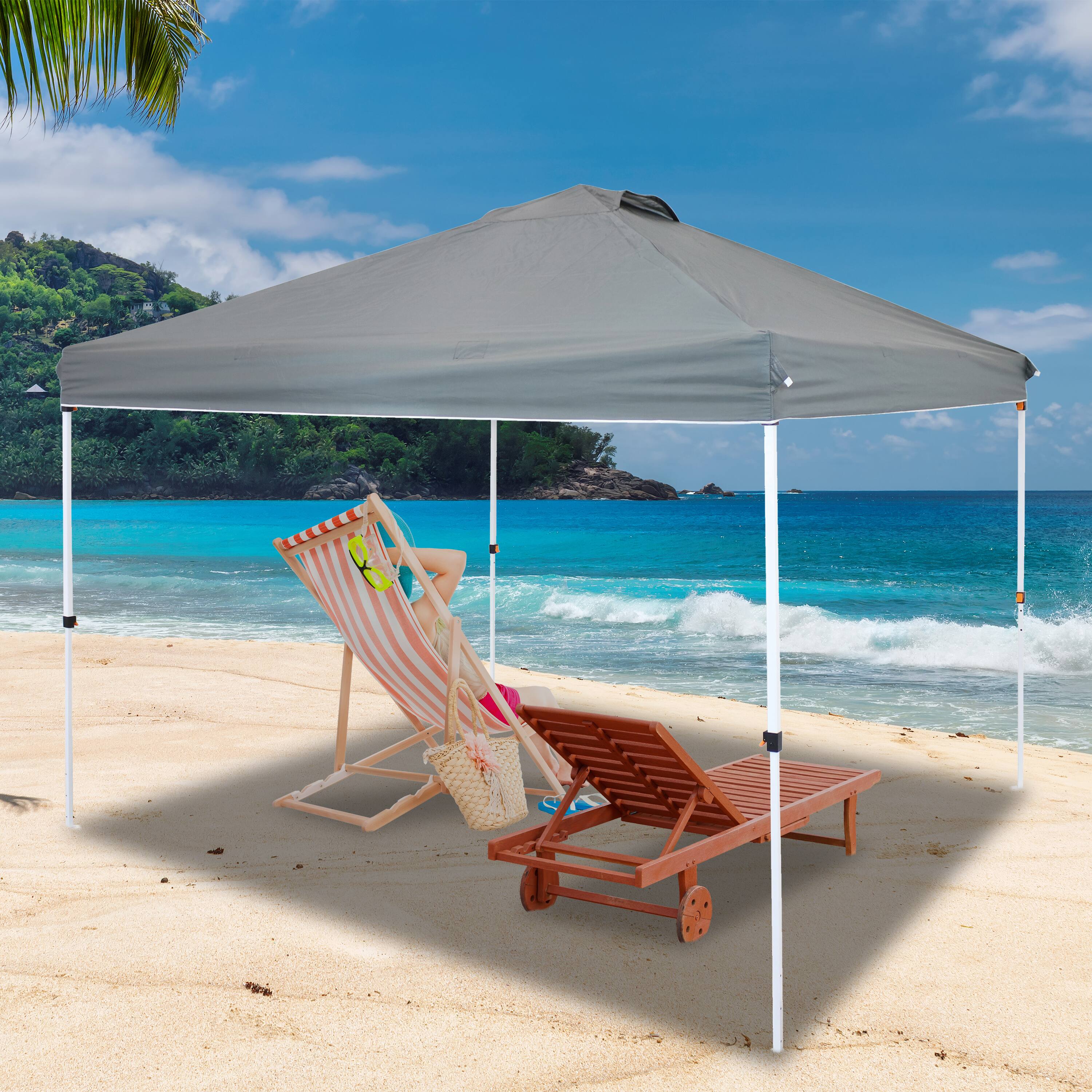 Alt View 8. Sunnydaze - 12x12 ft Fabric Replacement Pop-Up Canopy Shade with Vent - Gray.