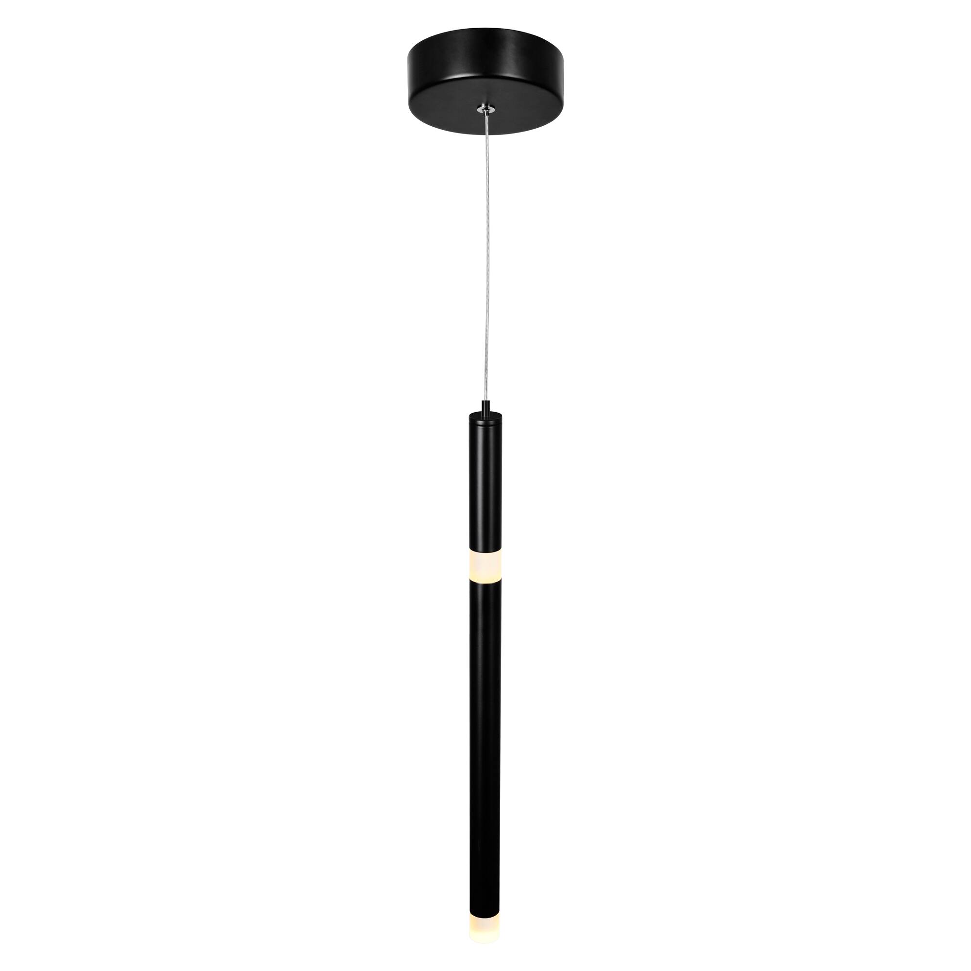 Back. CWI Lighting - Flute 1 Light LED Pendant With Black Finish - Black.