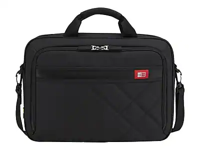 Front. Case Logic - 15" Polyester Laptop Bag - Black.