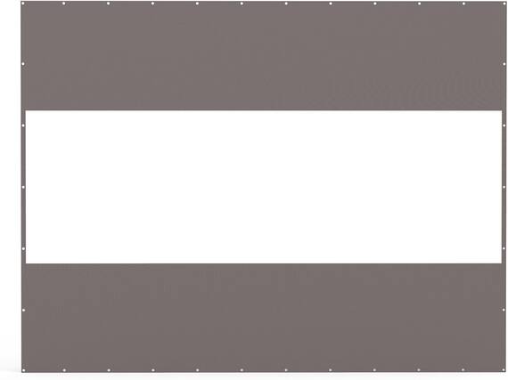 Front. Mondawe - 10'H x 13'W Heavy Duty Outdoor Clear Panel Waterproof PVC Polyester Curtain - Gray.
