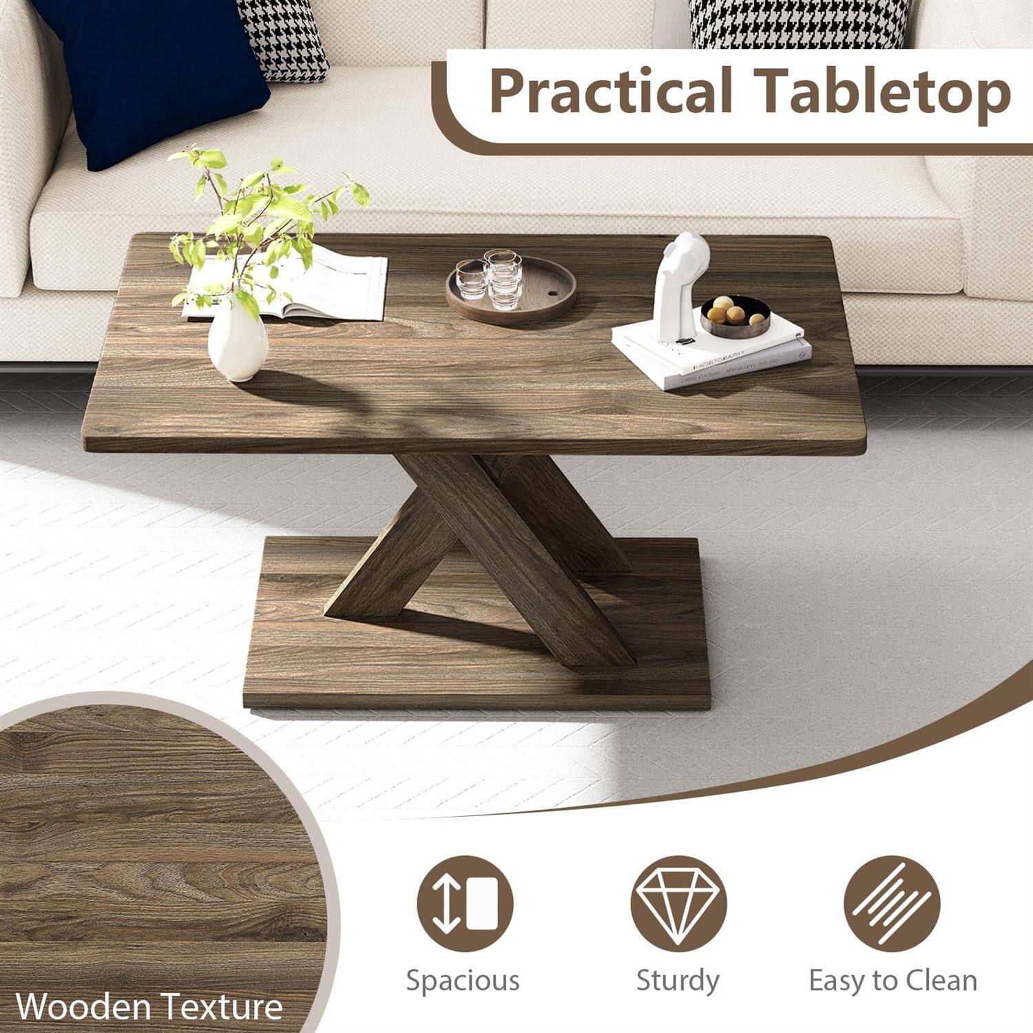 Practical Tabletop Wooden Texture Spacious Sturdy Easy to Clean