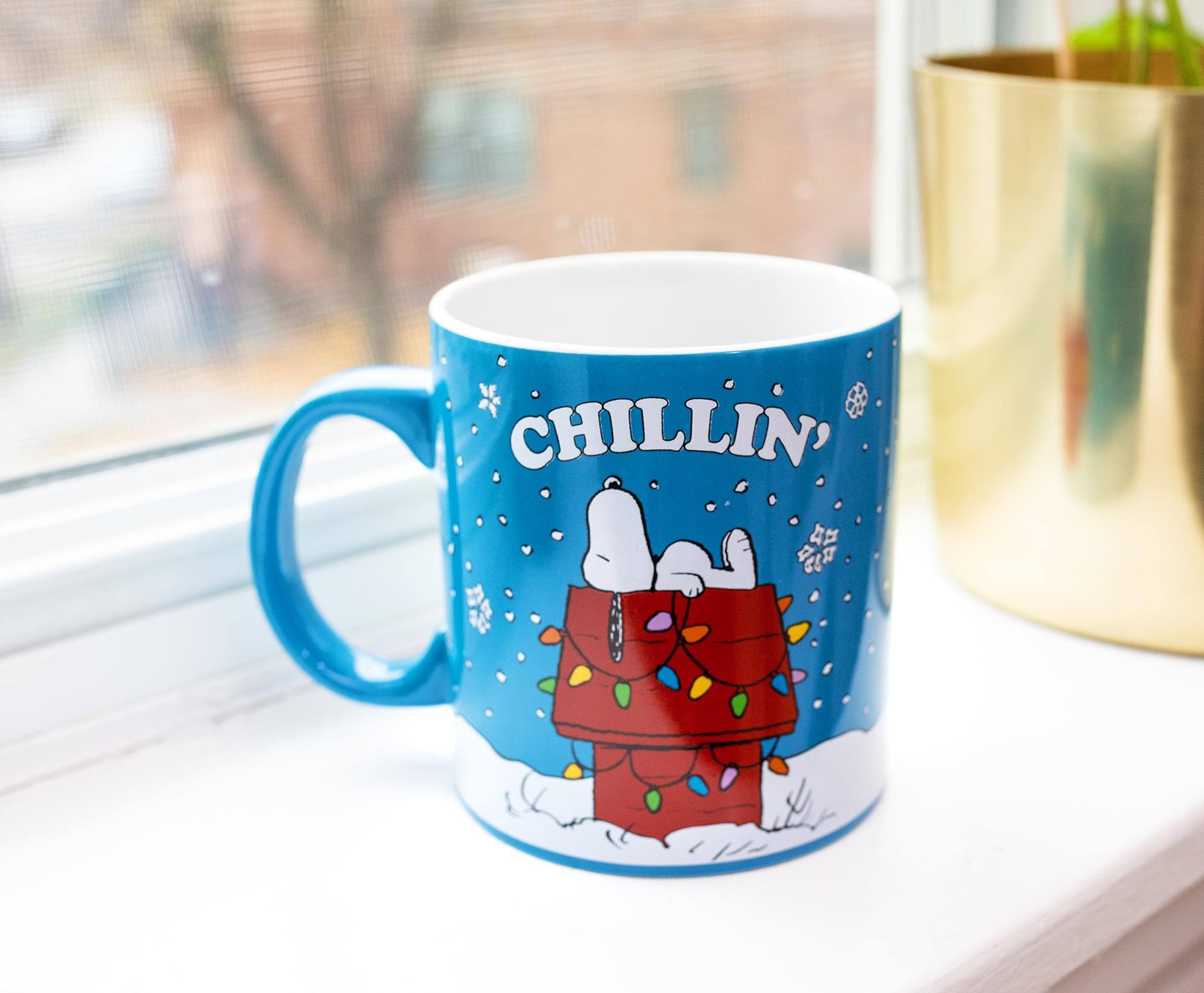 Alt View 4. Silver Buffalo - Peanuts Snoopy "Chillin" Ceramic Mug | Holds 20 Ounces - Blue.