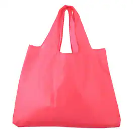 Unique Bargains - 19.7x16.1inch Washable Shopping Bags with Handles and Reusable Foldable Grocery Tote Bag for Storage Travel Size L - Rose Red