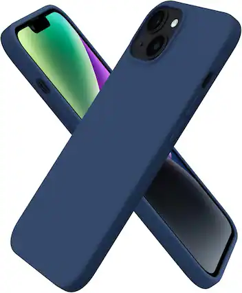 Front. Ornarto - ORNARTO Compatible with iPhone 14 Case 6.1", Slim Liquid Silicone 3 Layers Full Covered Protective Cover-Storm Blue - Storm Blue.