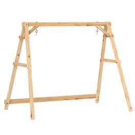 Outsunny - Porch Swing Frame, Heavy Duty A-Frame Hanging Chair Stand Only with Reinforced Bars for Porch - Teak