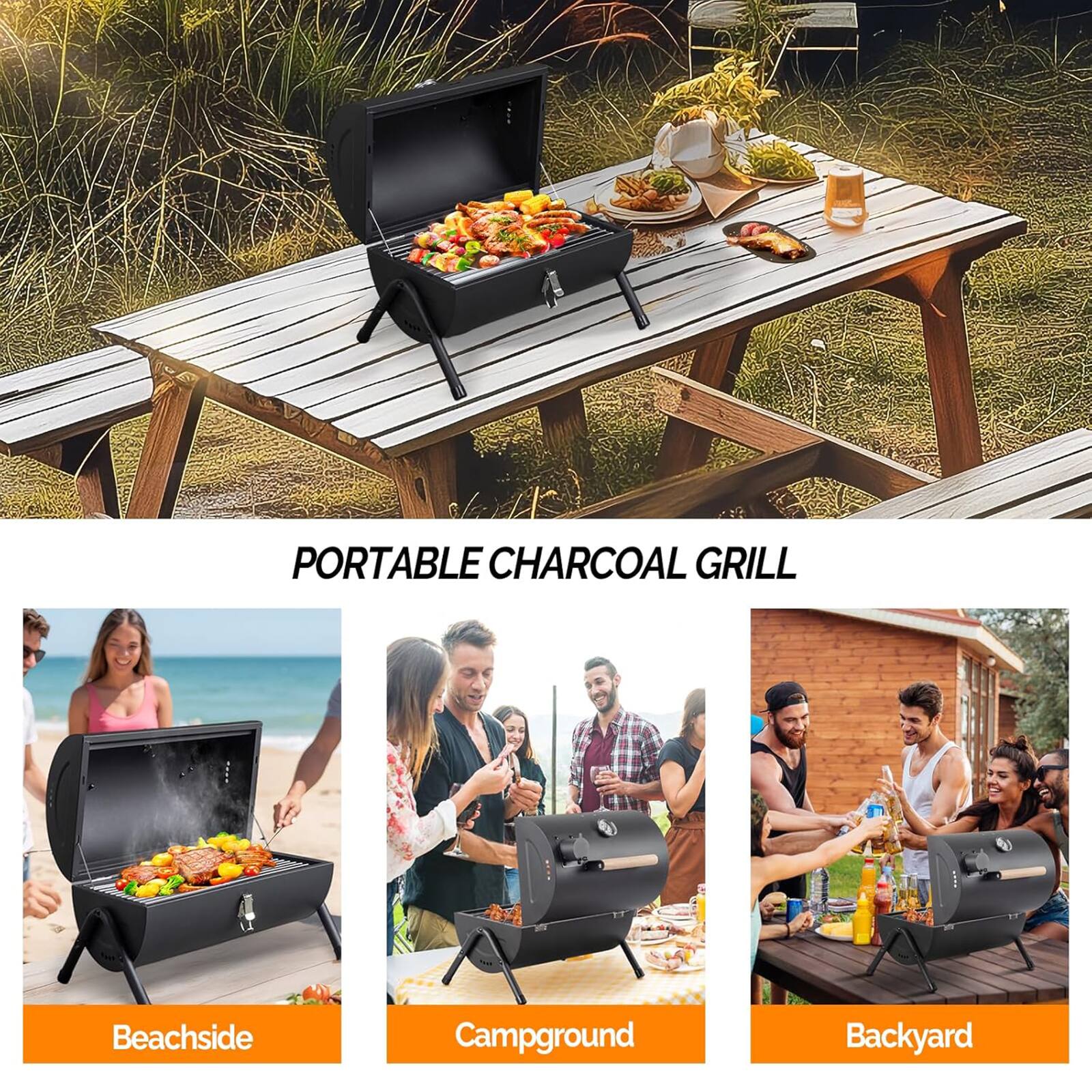 PORTABLE CHARCOAL GRILL

Beachside Campground Backyard