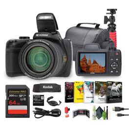 Kodak - PIXPRO Astro Zoom AZ528 16MP Digital Camera +64GB Memory Card+More - Black