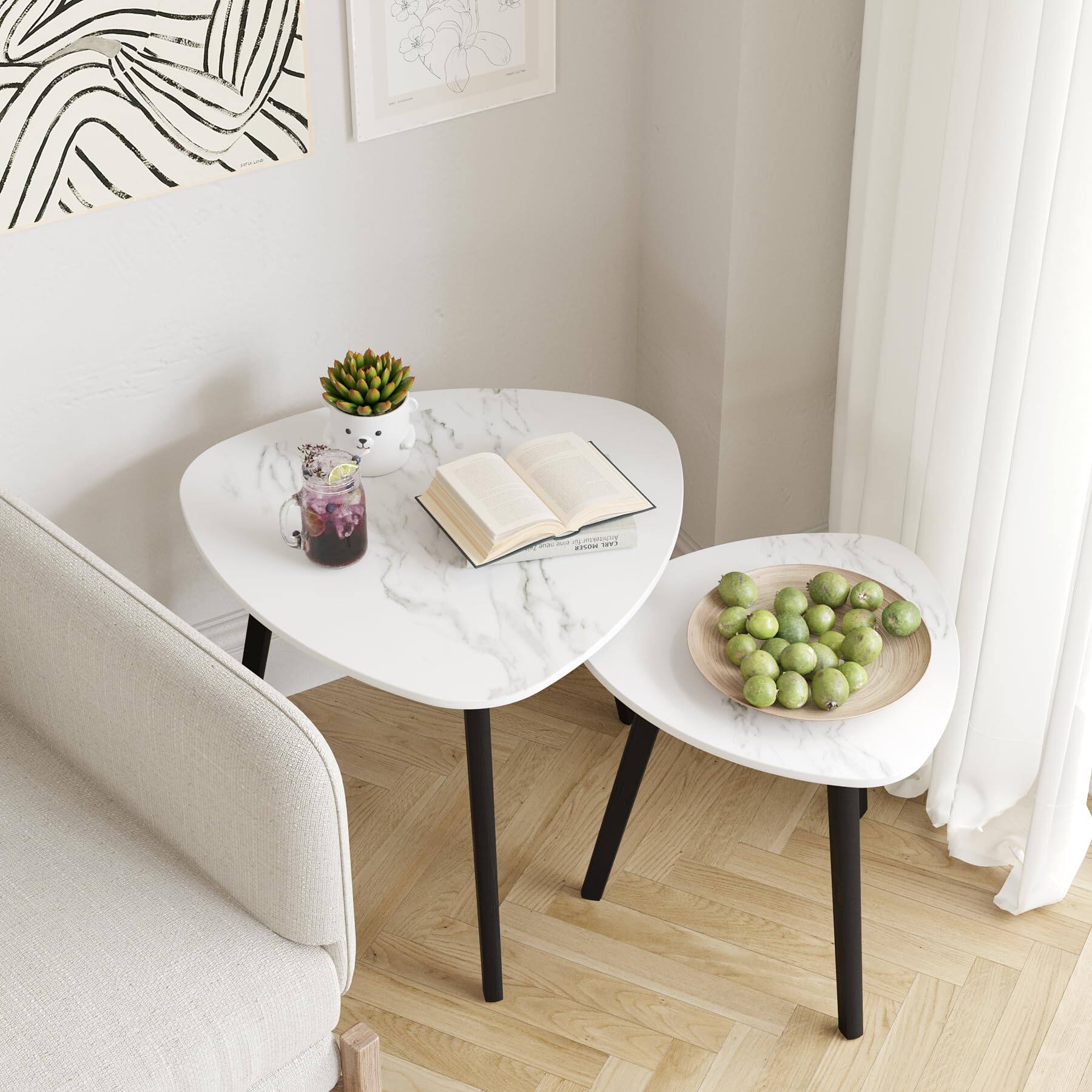 Empire DigiLabs Nesting Triangle End Table Set Of 2 Coffee Modern ...