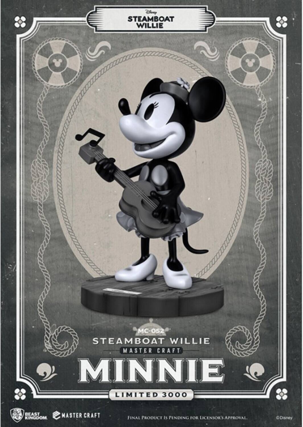 Disney Steamboat Willie MC-052 Steamboat Willie Master Craft Minnie Limited 3000 Beast Kingdom Master Craft Final Product is pending for licensor's approval. Disney