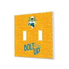 Keyscaper - Los Angeles Chargers 2024 Illustrated Limited Edition Double Toggle Light Switch Plate - White