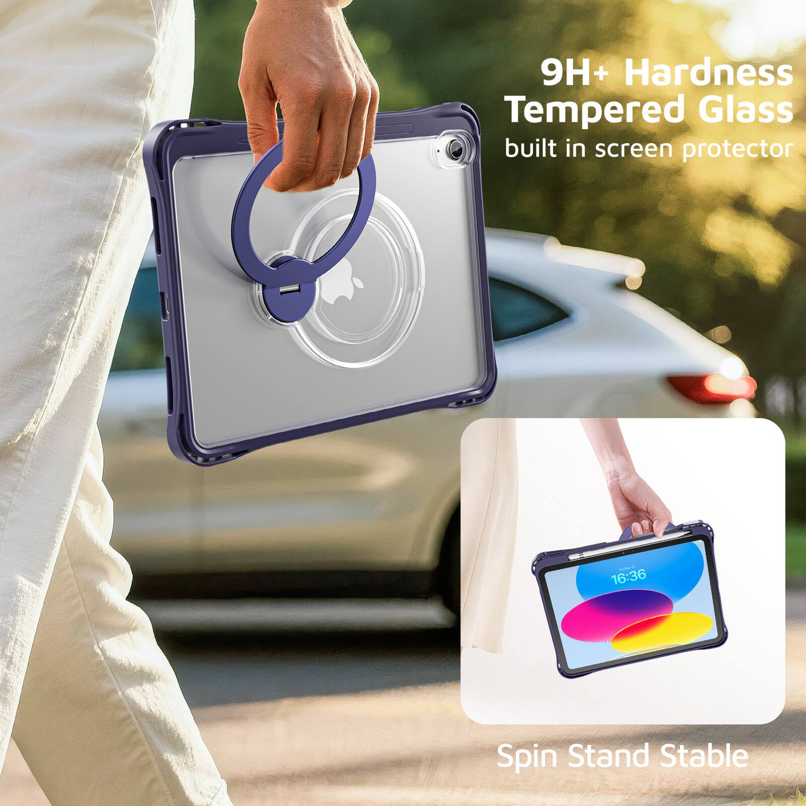 9H+ Hardness Tempered Glass built in screen protector

16:36 Spin Stand Stable
