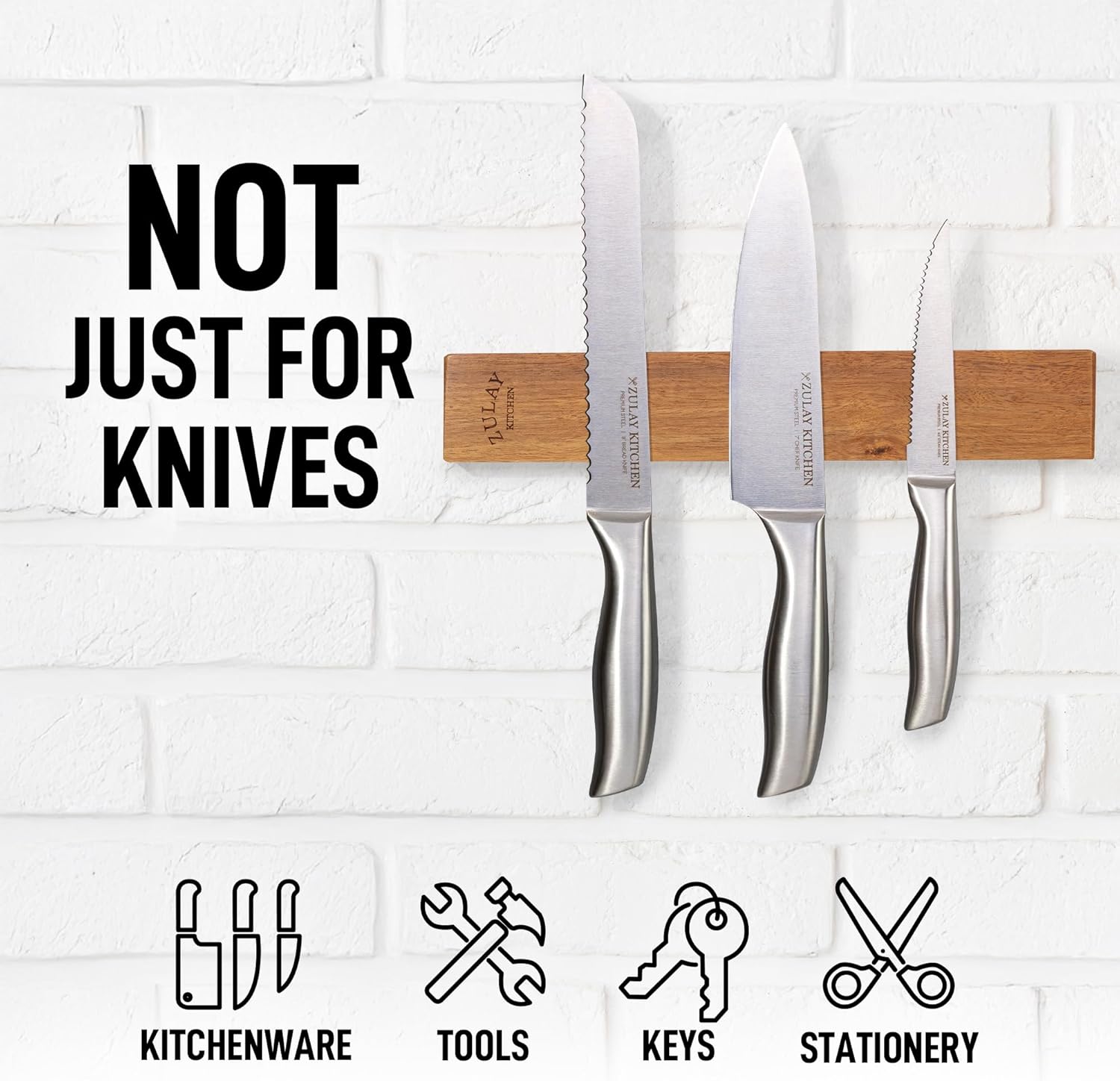 The corrected text is: "Not Just for Knives | XZULAY Kitchen | XZULAY Kitchenware Tools Keys Stationery"
