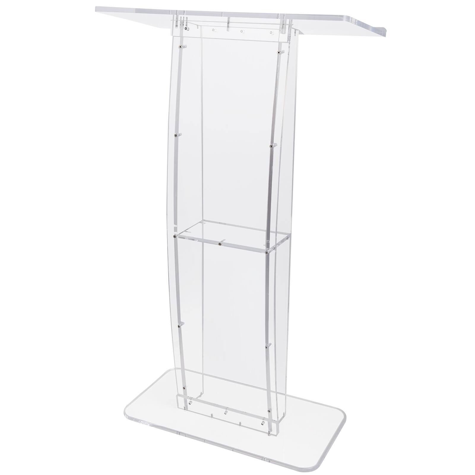 Alt View 5. VEVOR - Acrylic Podium, 47" Clear Acrylic Podium Stand with Wide Reading Surface & Storage Shelf - White.