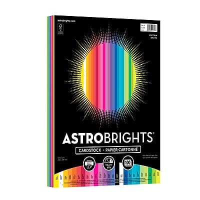 "Astrobrights - 65 lb. Cardstock Paper, 8.5"" x 11"", 100 Sheets/Ream (91398) - Spectrum Assortment" price history on PriceWatchPro