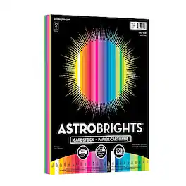 Astrobrights - 65 lb. Cardstock Paper, 8.5" x 11", 100 Sheets/Ream (91398) - Spectrum Assortment