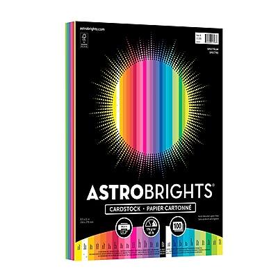 Astrobrights - 65 lb. Cardstock Paper, 8.5" x 11", 100 Sheets/Ream (91398) - Spectrum Assortment