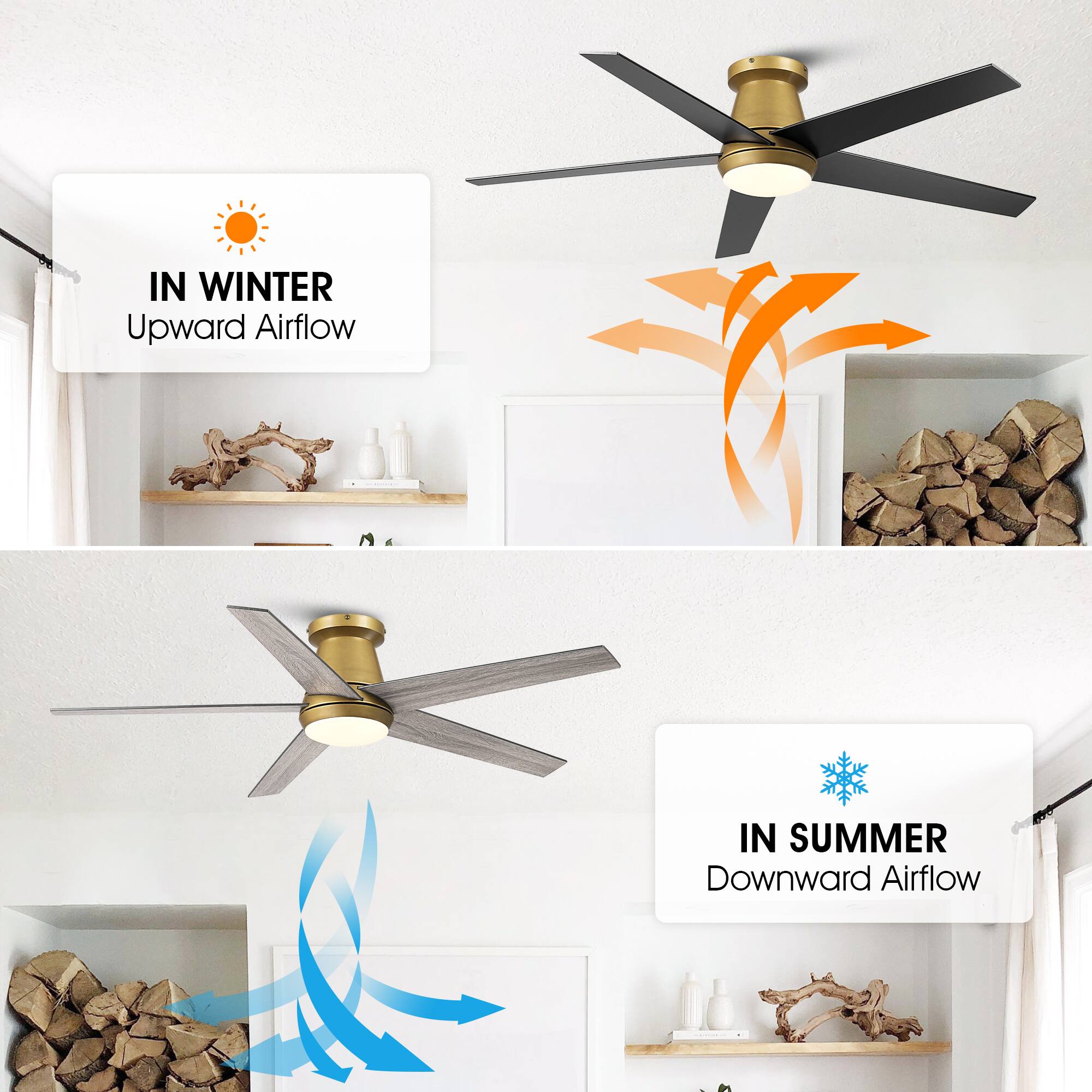 IN WINTER Upward Airflow

IN SUMMER Downward Airflow