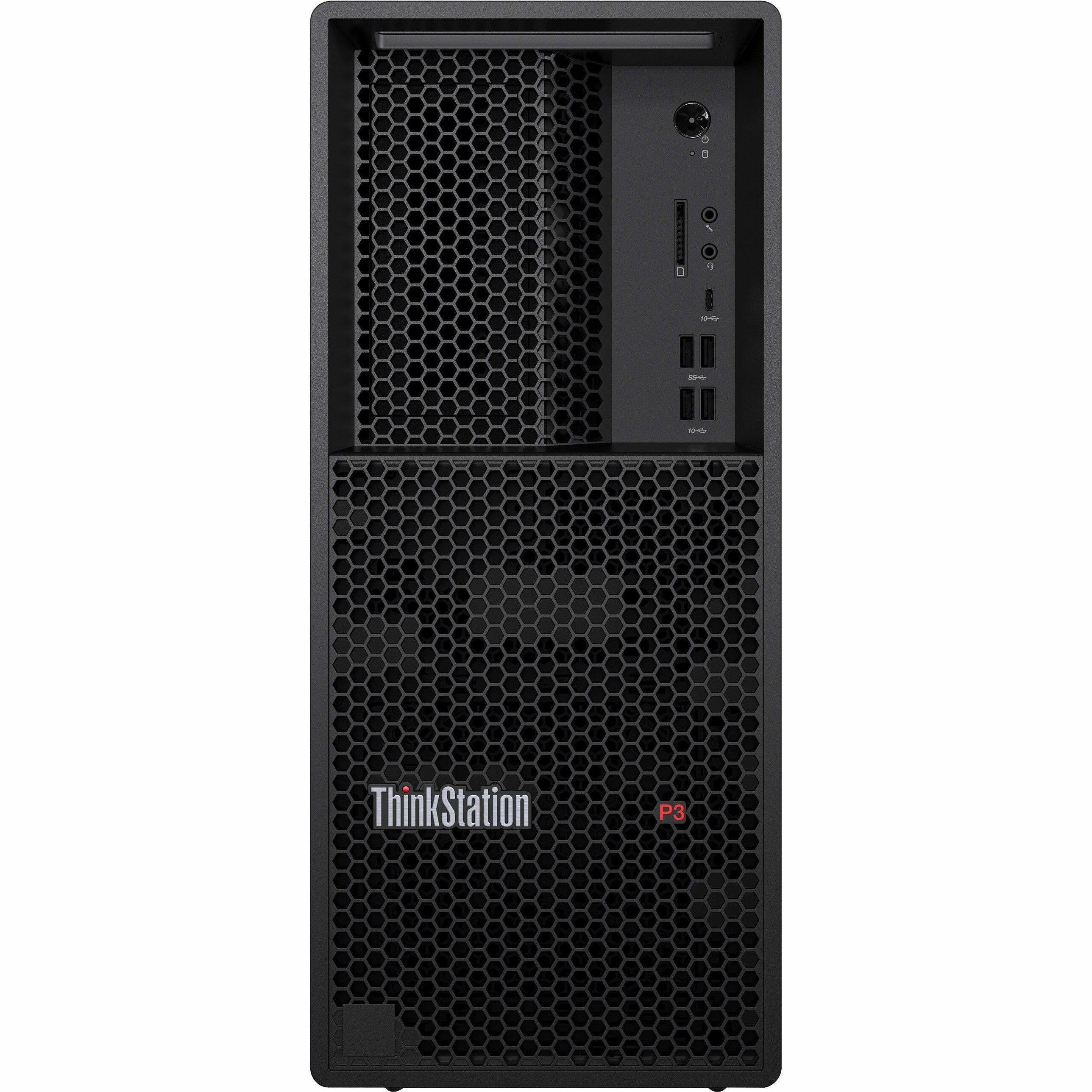 Alt View 2. Lenovo - Lenovo ThinkStation P3 30GS0033US Workstation - Core i9 13th Gen i9-13900 - vPro Technology - 32 GB - 1 TB SSD - Tower - Unknown.