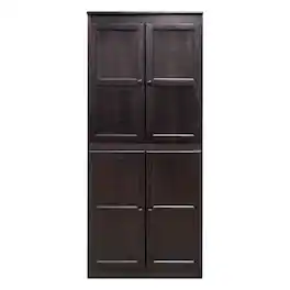 Concepts in Wood - Multi use Storage Cabinet 5 Shelves Espresso Finish - Brown