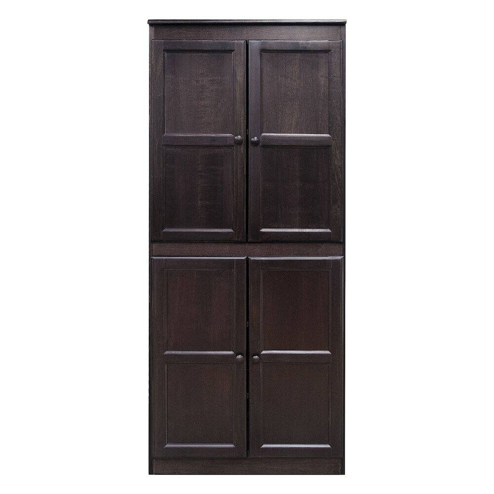 Front. Concepts in Wood - Multi use Storage Cabinet 5 Shelves Espresso Finish - Brown.