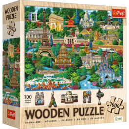 Trefl - Wood France - Famous Places 1000 Piece Wooden Puzzle