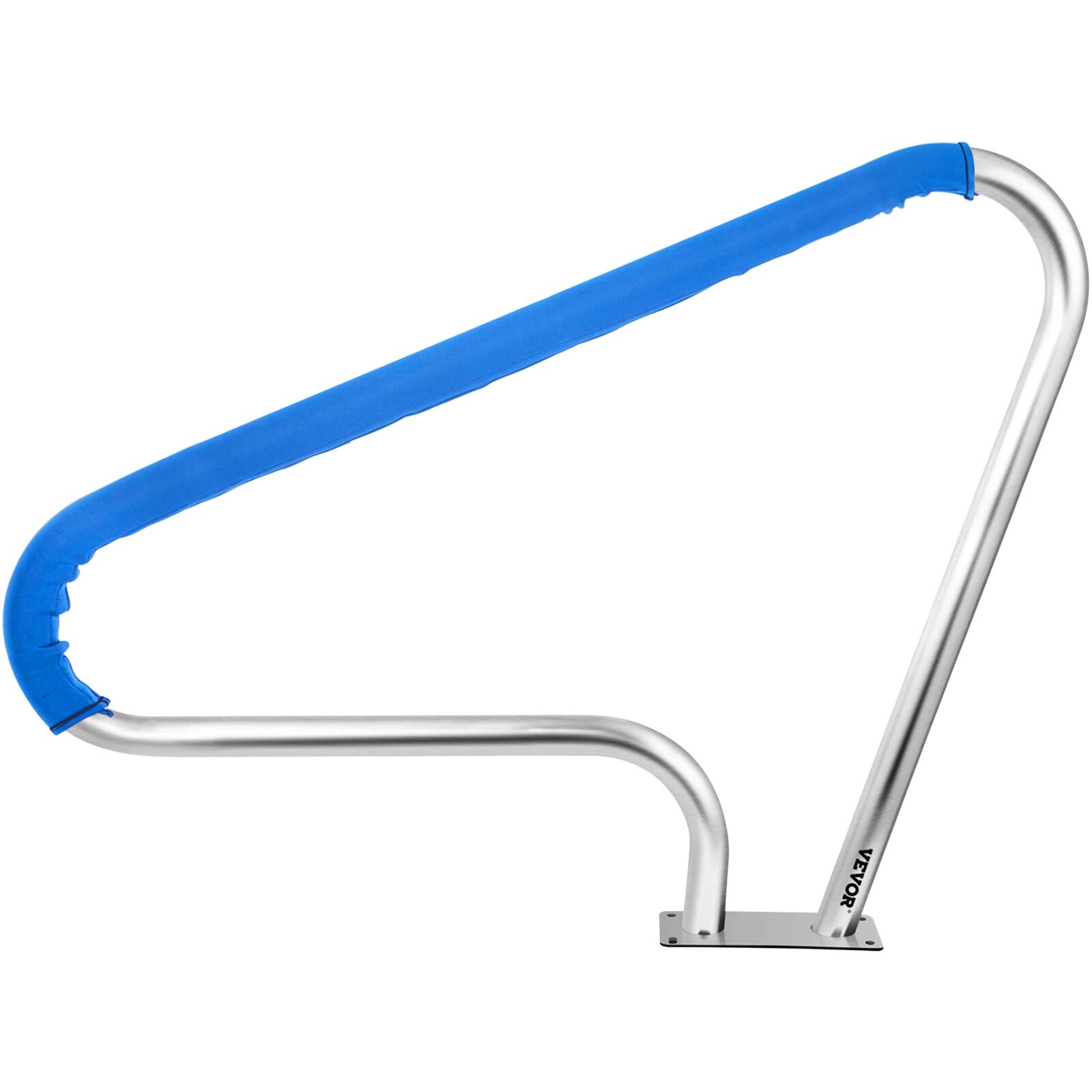 Alt View 5. VEVOR - Pool Rail 48x36 Pool Railing 304 Stainless Steel 250LBS Load Capacity Silver Rustproof Pool Handrail - Silver, blue.