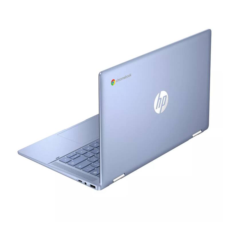 Alt View 2. HP - HP Chromebook x360 14" HD Touchscreen Laptop,Intel N200 Processor,4GB RAM,128GB SSD,Chrome OS,Blue - Blue.