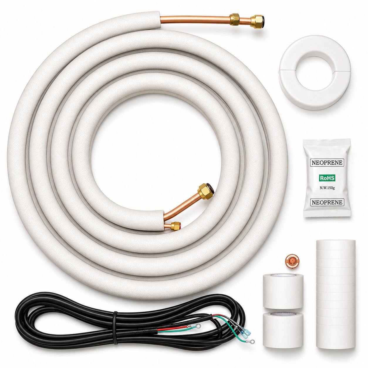 Senville 25 ft Insulated Copper Line Set with 1/4 in. and 3/8 in ...