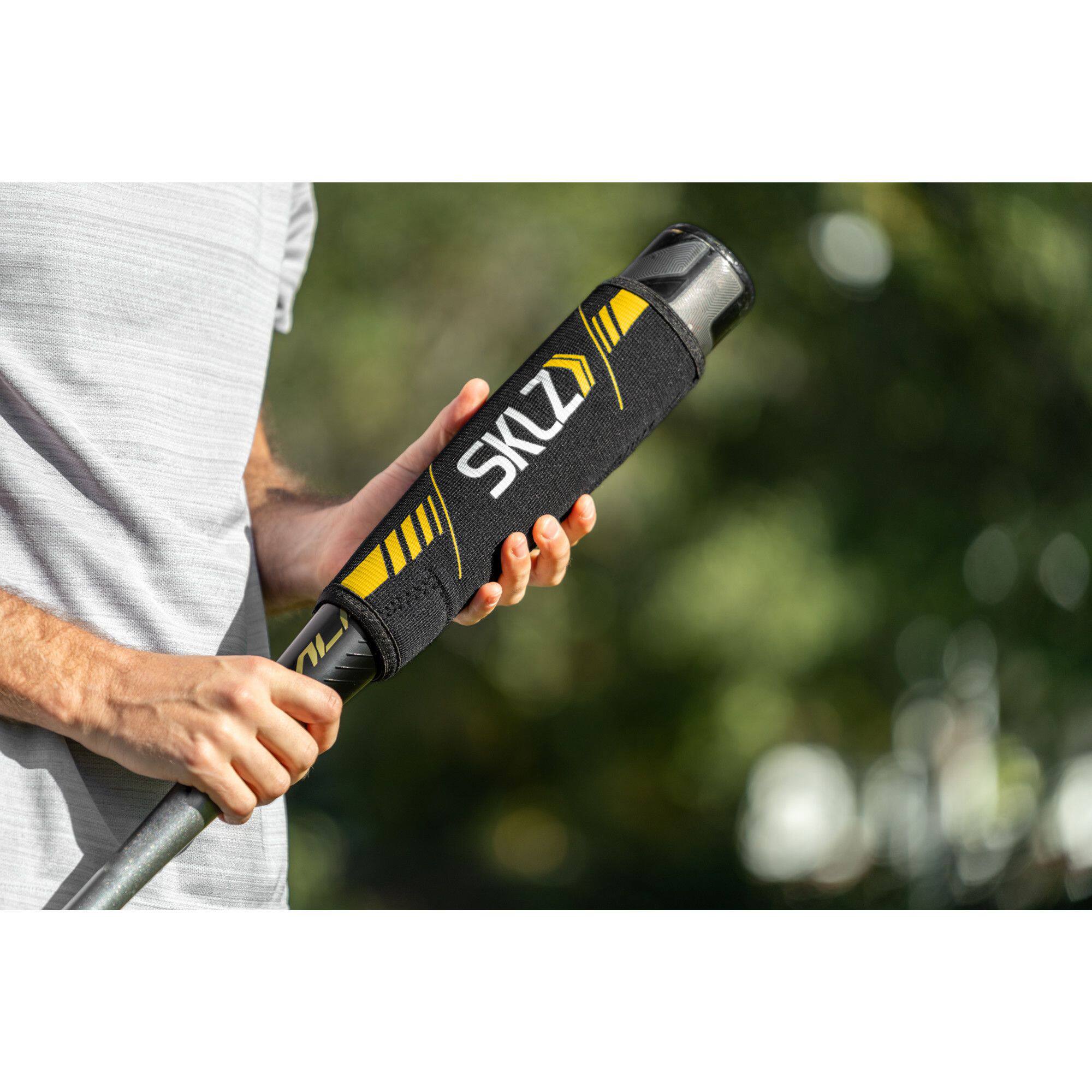 Alt View 2. SKLZ - SKLZ Baseball Bat Pop Wrap Protective Neoprene Sleeve - Black/Yellow - Black/Yellow.