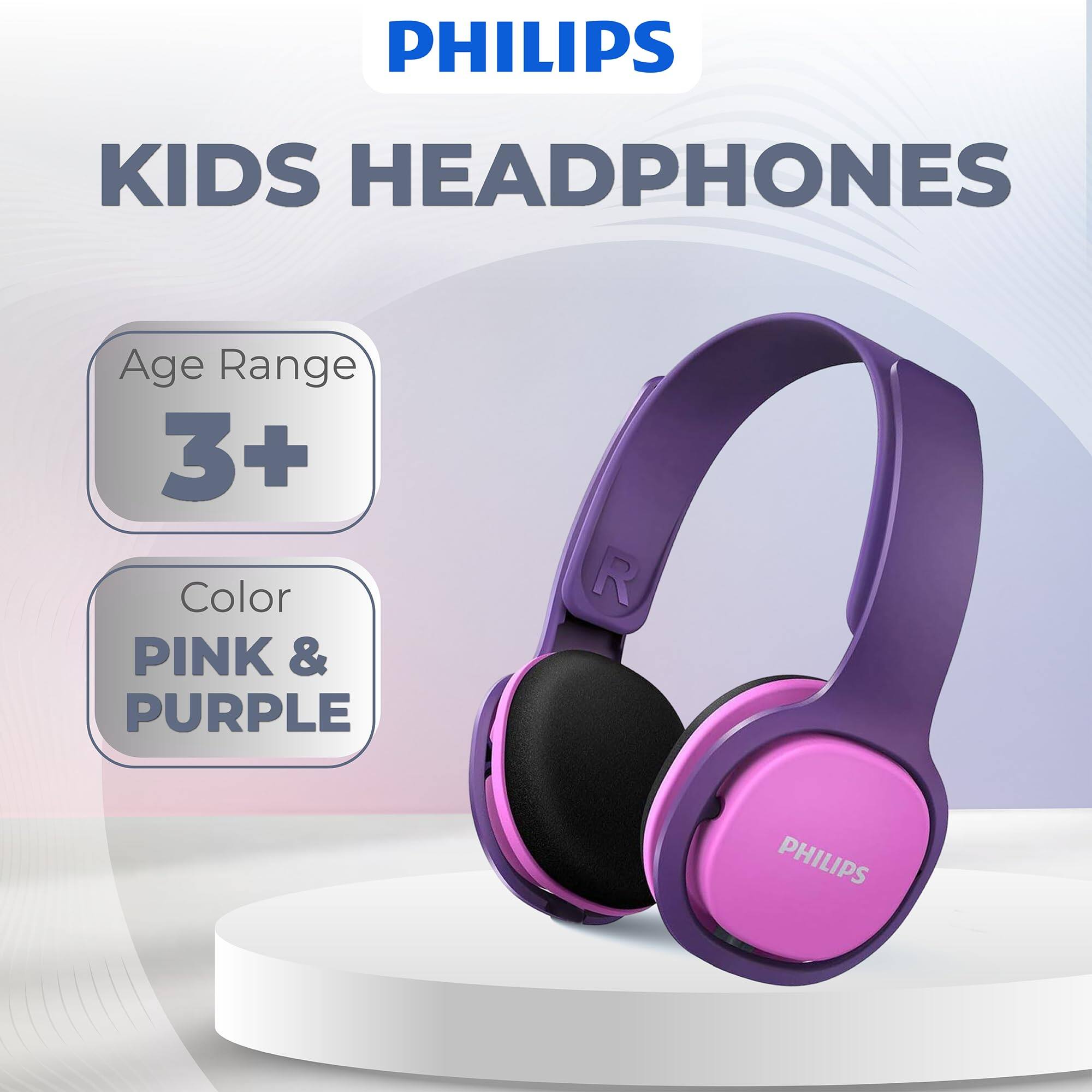 PHILIPS KIDS HEADPHONES  
Age Range: 3+  
Color: PINK & PURPLE