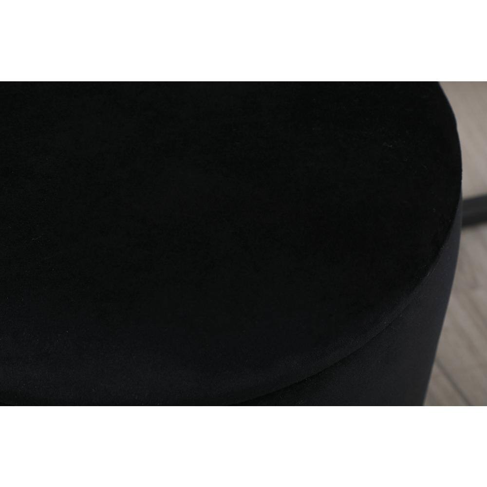 Angle. Elegant Decor - Ozman round 14 inch ottoman in black - Black.