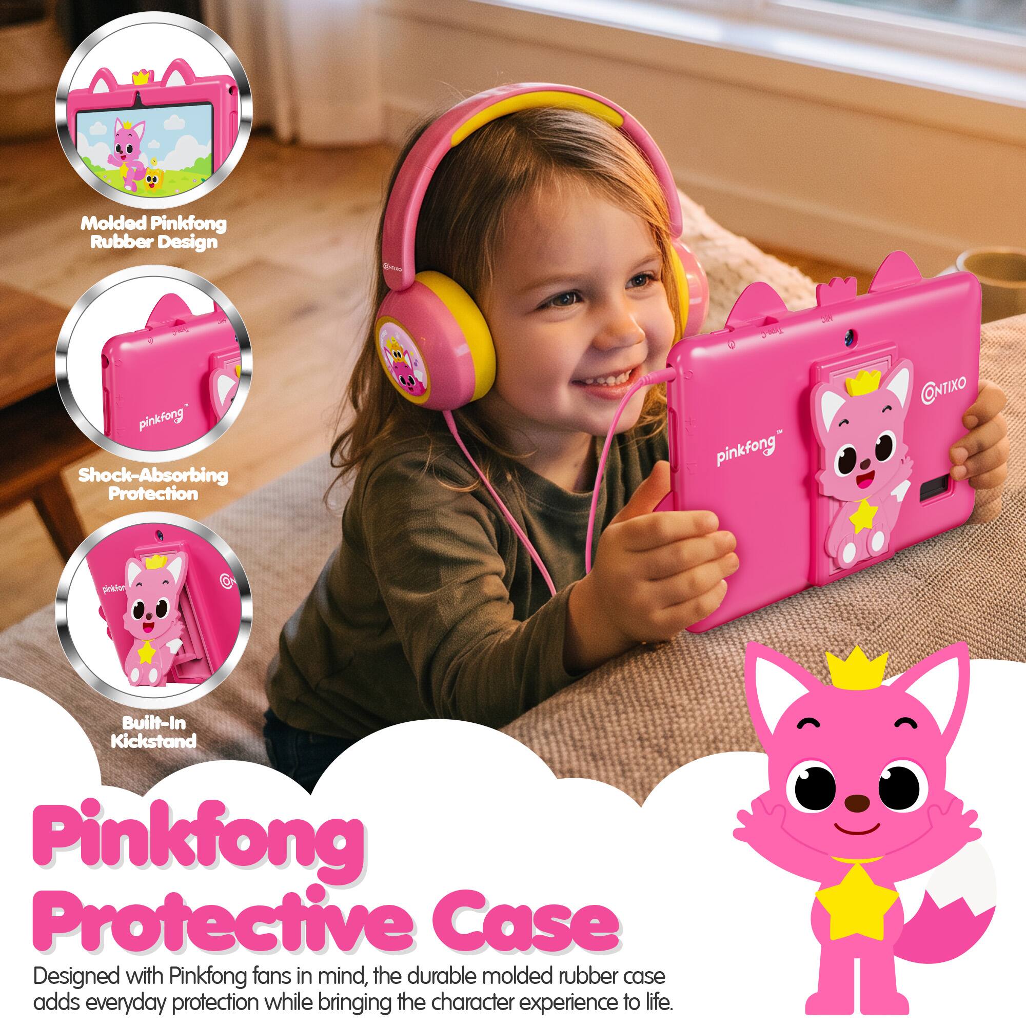 Molded Pinkfong Rubber Design

Shock-Absorbing Protection

Built-In Kickstand

Pinkfong Protective Case

Designed with Pinkfong fans in mind, the durable molded rubber case adds everyday protection while bringing the character experience to life.